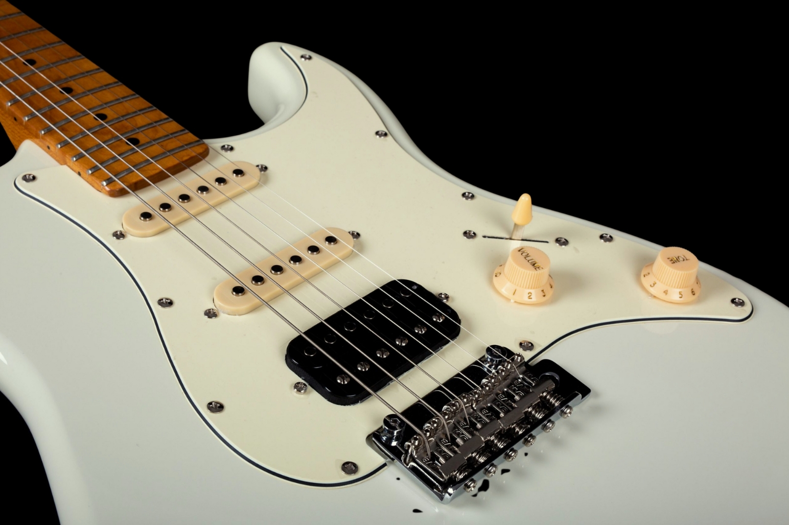 Jet Guitars Js400 Ow Lh Gaucher Hss Trem Mn - White - E-Gitarre in Str-Form - Variation 3