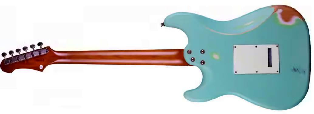 Jet Guitars Js400 Sg Rlc Hss Trem Mn - Sea Foam Green Relic - E-Gitarre in Str-Form - Variation 1
