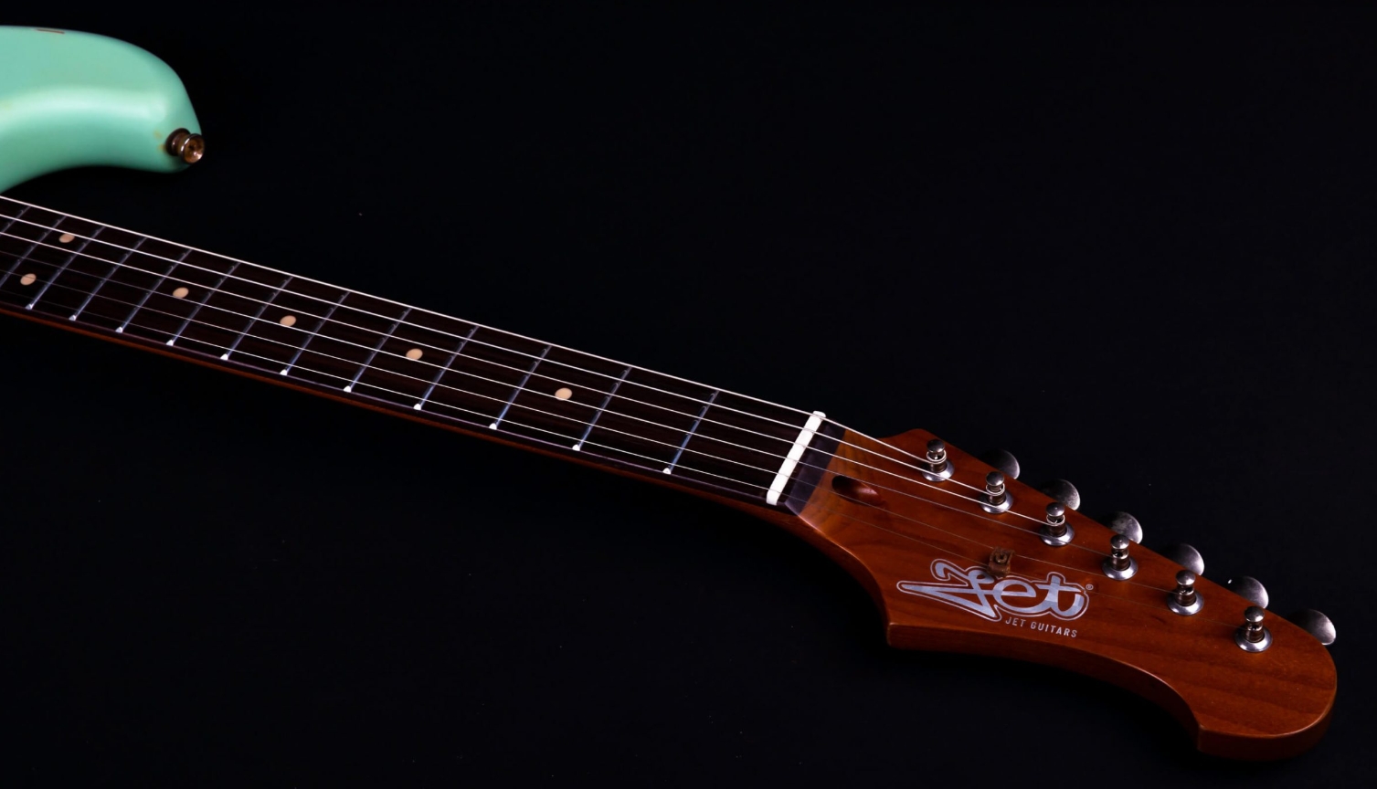 Jet Guitars Js400 Sg Rlc Hss Trem Mn - Sea Foam Green Relic - E-Gitarre in Str-Form - Variation 5