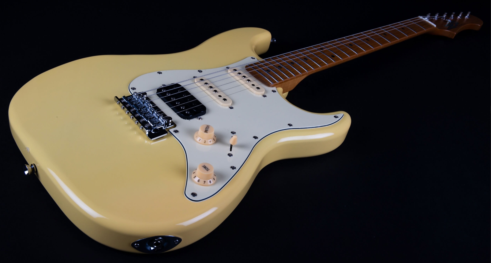 Jet Guitars Js400 Vyw Hss Trem Mn - Vintage Yellow - E-Gitarre in Str-Form - Variation 2