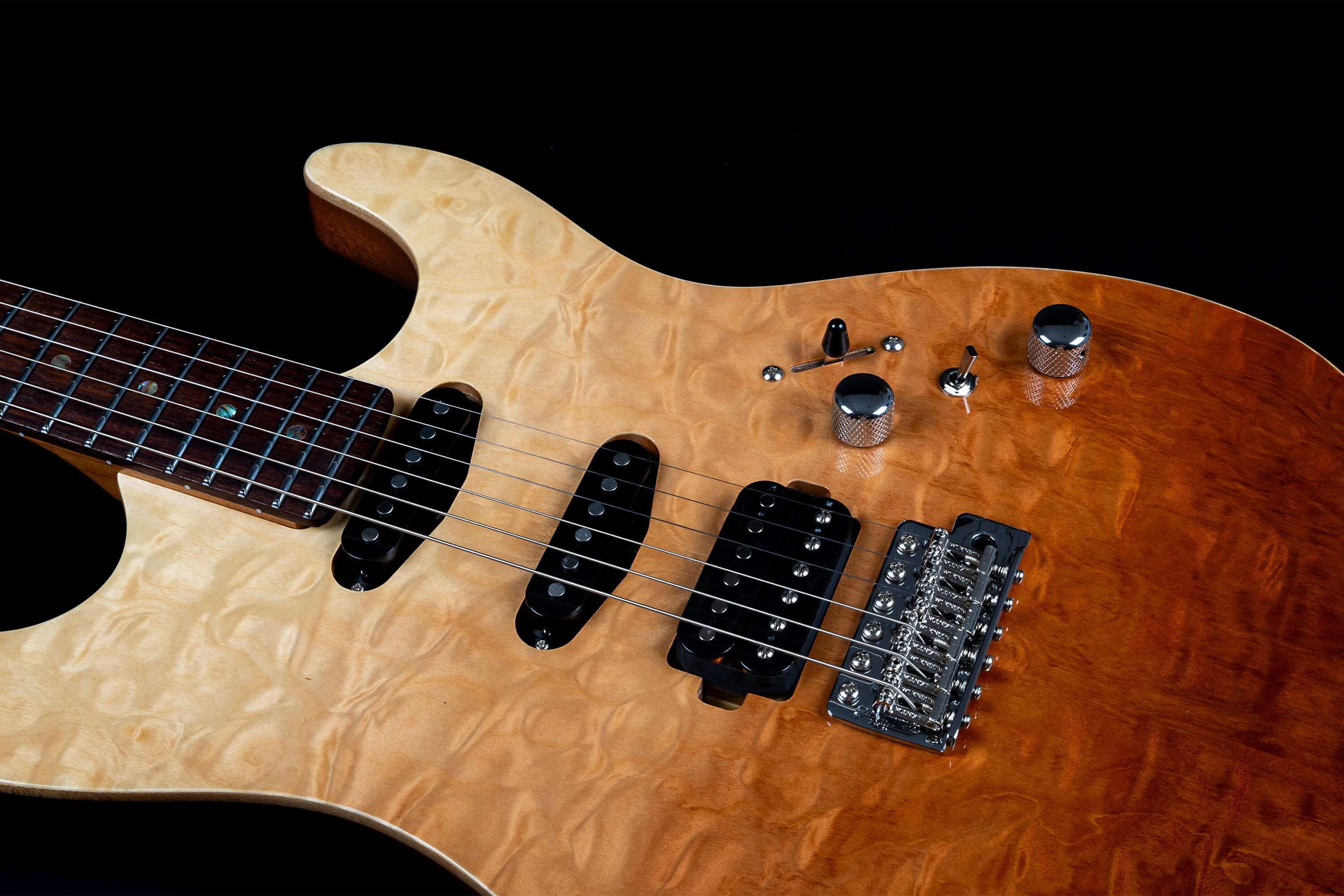 Jet Guitars Js45 Elite Hss Trem Rw - Fireburst Flame - E-Gitarre in Str-Form - Variation 3