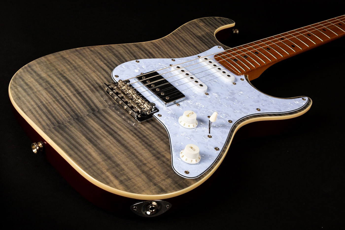 Jet Guitars Js450 Hss Trem Mn - Transparent Black - E-Gitarre in Str-Form - Variation 3