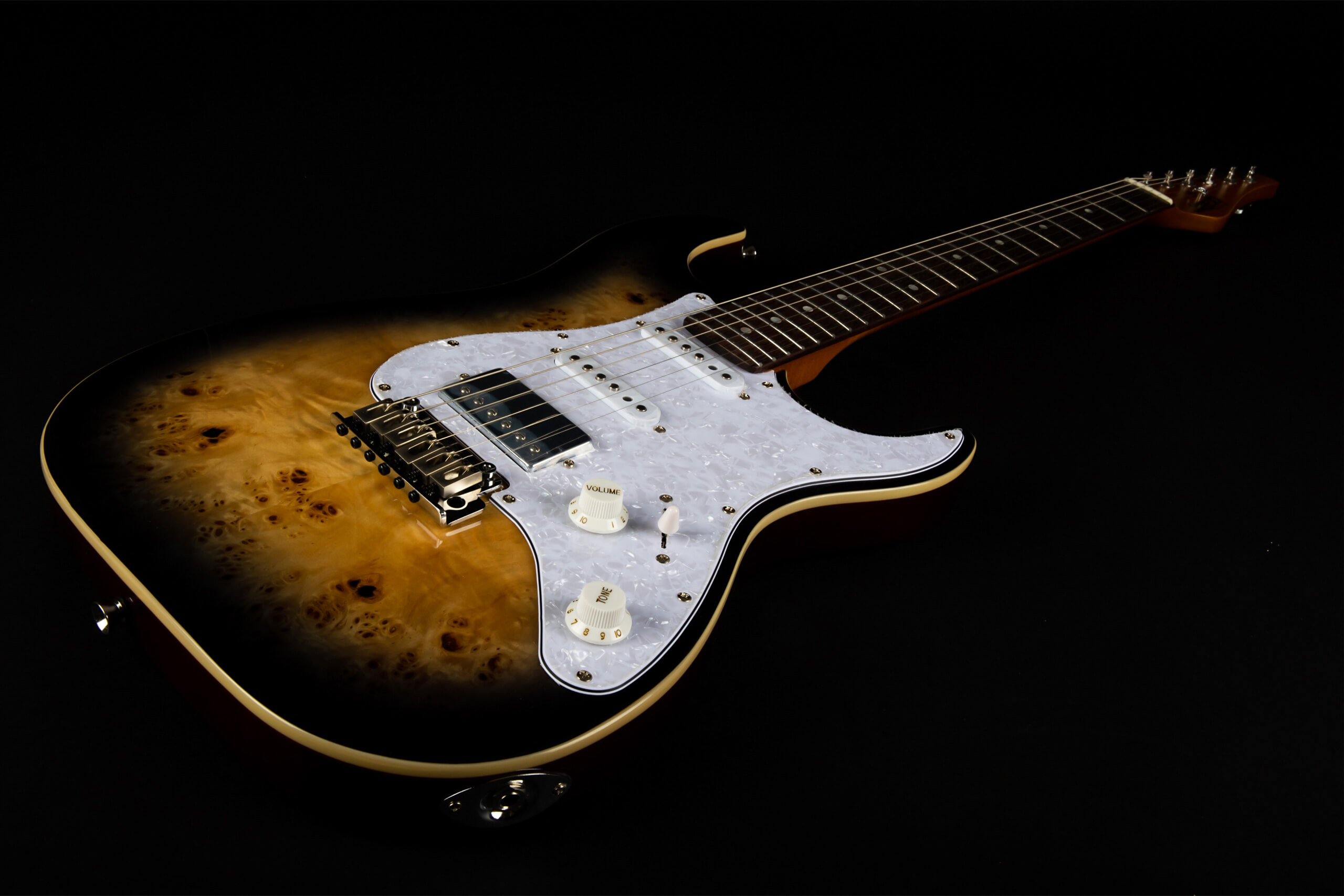 Jet Guitars Js450 Qtbr Hss Trem Rw - Transparent Brown - E-Gitarre in Str-Form - Variation 2