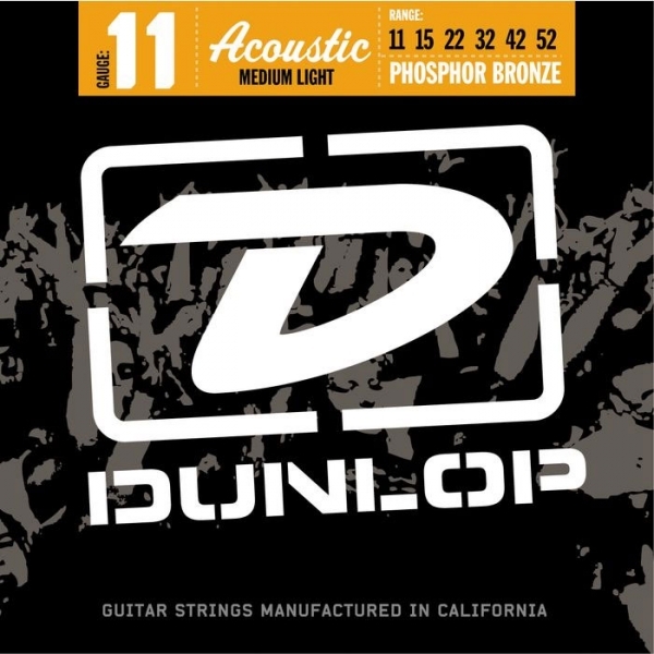 Jim Dunlop Jeu De 6 Cordes Acoustic Phosphor Bronze Medium Light 11-52 - Westerngitarre Saiten - Main picture
