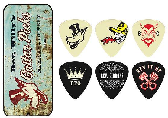 Plektren Jim dunlop Reverend Willy Collector Metal Box 6-Pick Light