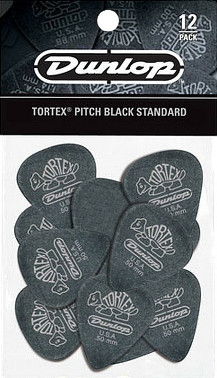 Jim Dunlop Tortex Pitch Black 488 12-set - 1.00mm Black - Plektren - Main picture