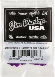 Plektren Jim dunlop Kirk Hammet Jazz III Pick Purple Sparkle 24-set