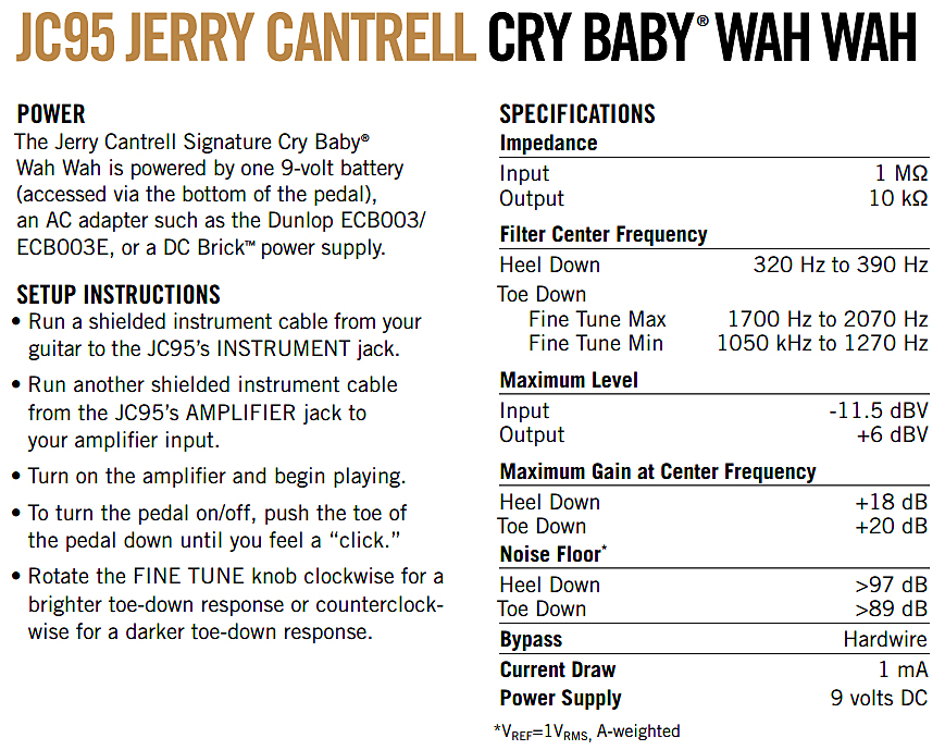 Jim Dunlop Jc95 Jerry Cantrell Signature Cry Baby Wah - Wah/Filter Effektpedal - Variation 2