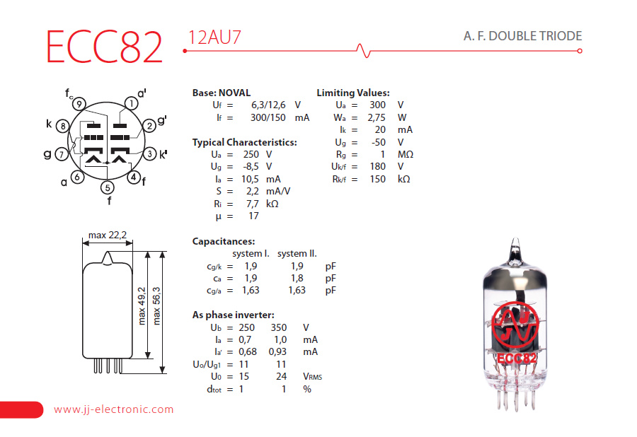 Jj Electronic 12au7  Ecc82 - Röhre für Rohrenverstärker - Variation 1