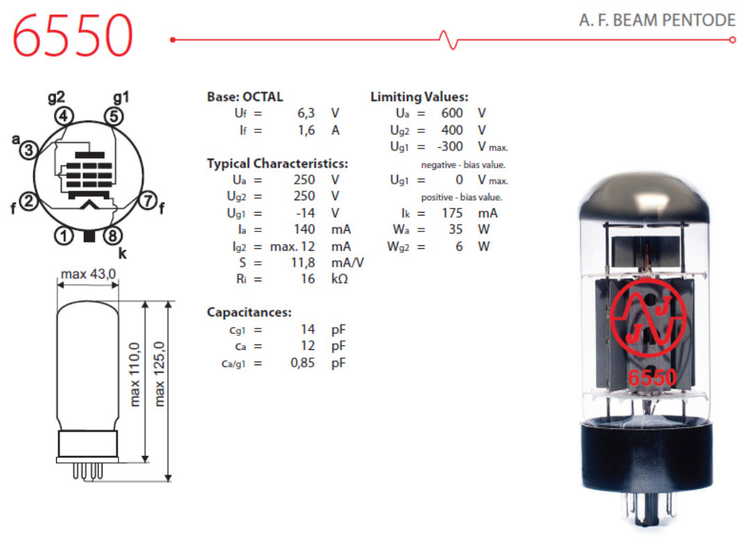 Jj Electronic 6550 Power Tube Puissance Unite - Röhre für Rohrenverstärker - Variation 1