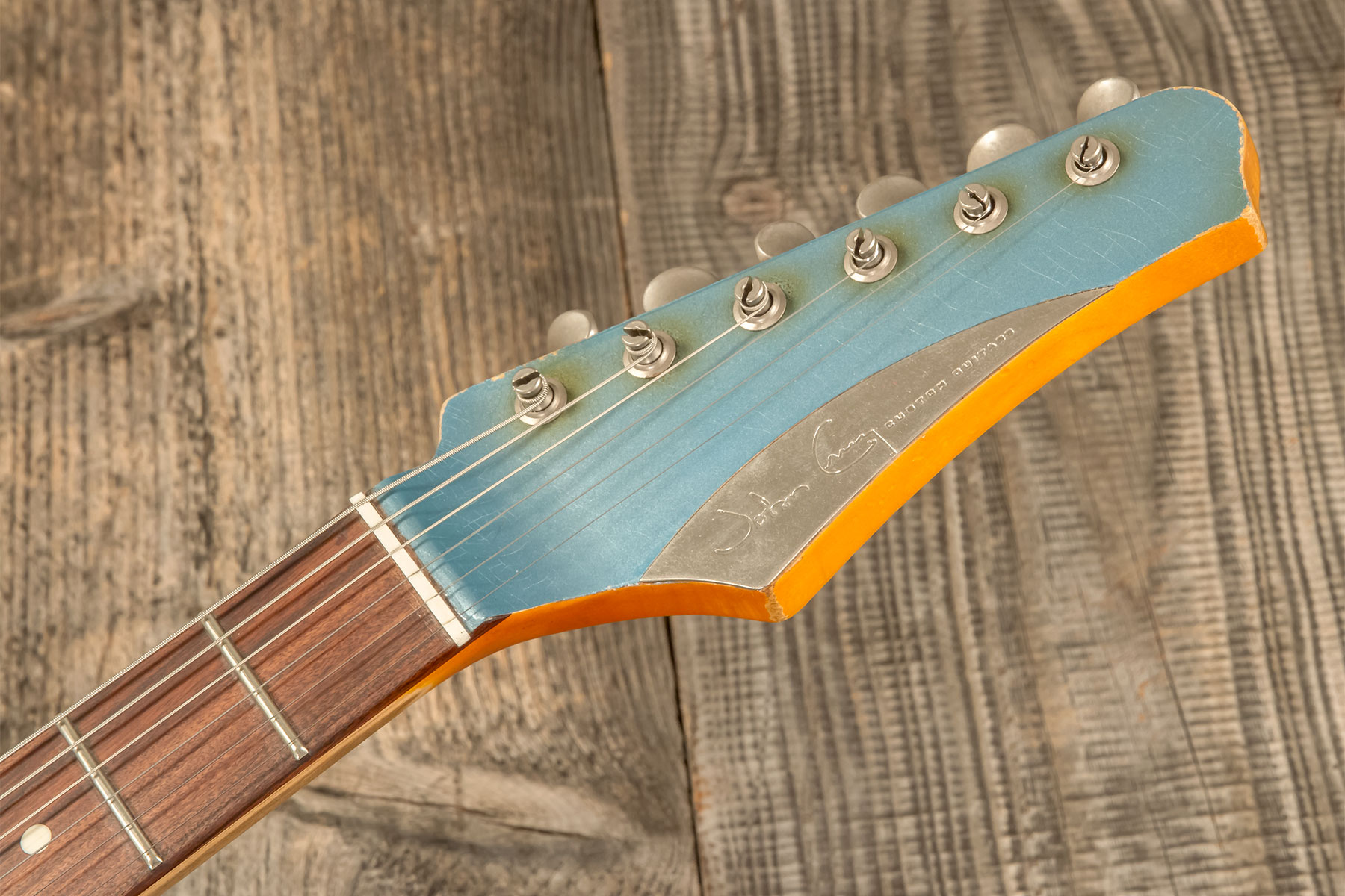 John Cruz Crossville St 3s Trem Rw #jc00870522 - Battle Axe Gulfstream Blue Metallic - E-Gitarre in Str-Form - Variation 9