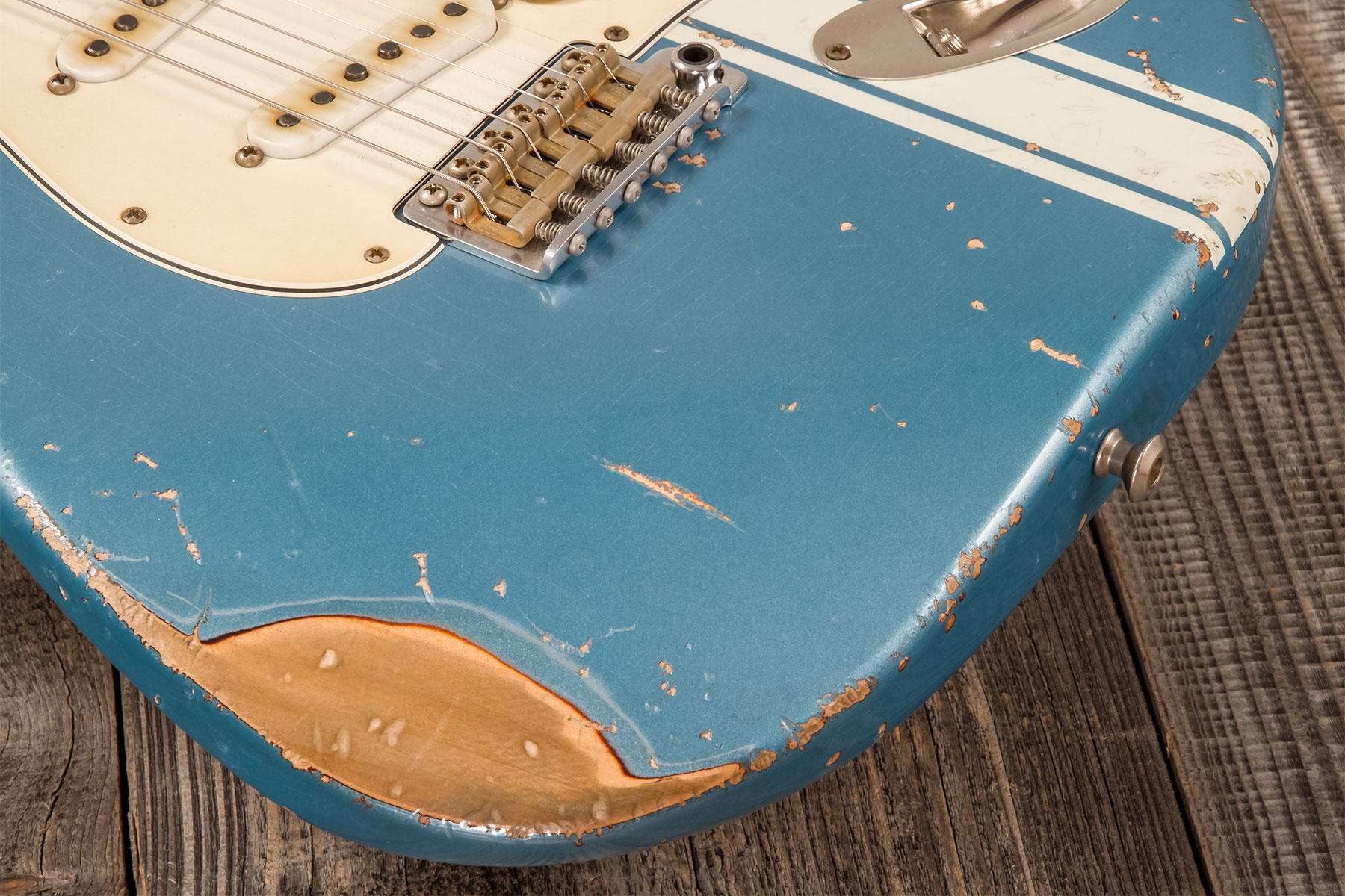 John Cruz Crossville St 3s Trem Rw #jc00870522 - Battle Axe Gulfstream Blue Metallic - E-Gitarre in Str-Form - Variation 3