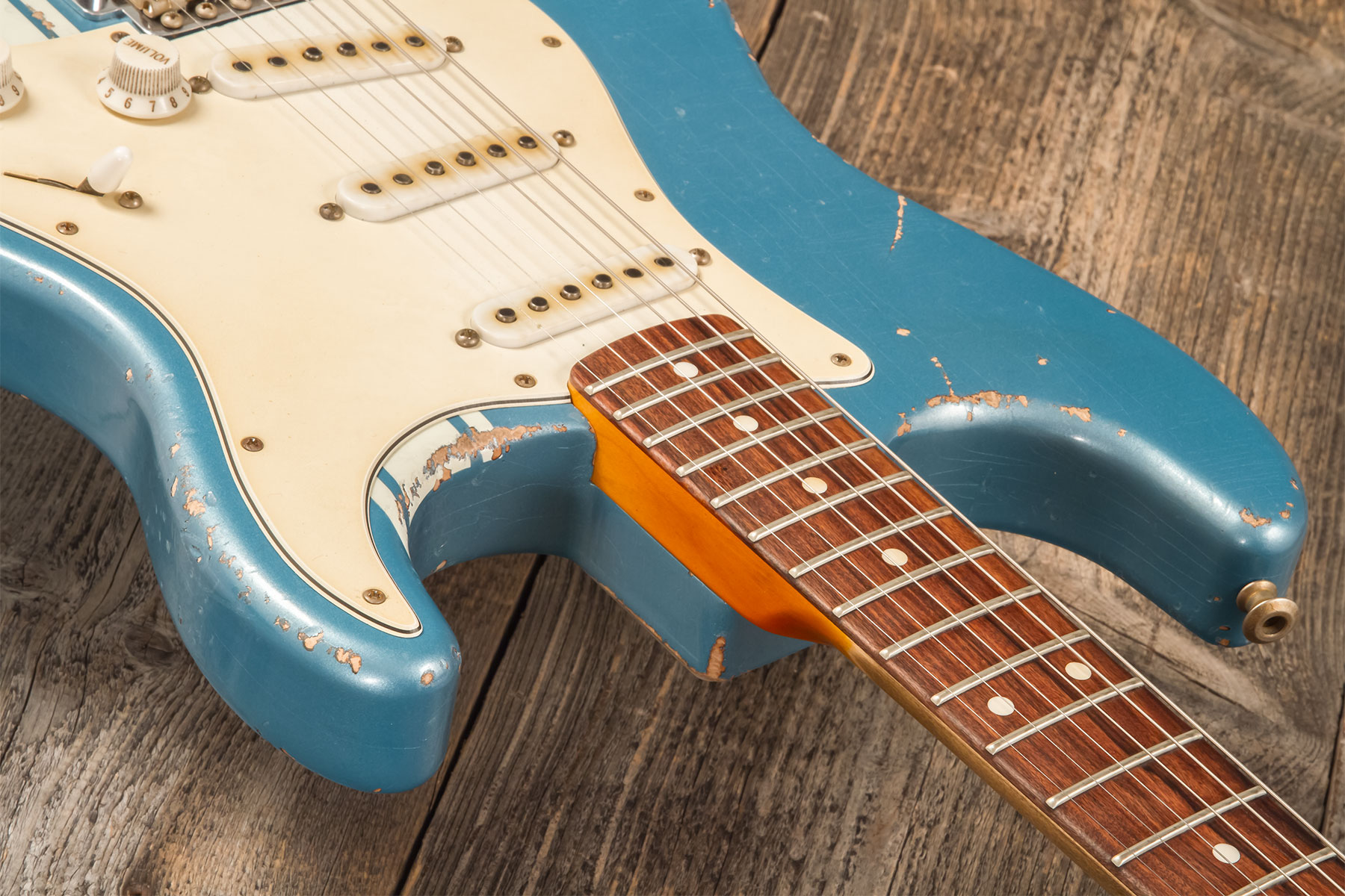 John Cruz Crossville St 3s Trem Rw #jc00870522 - Battle Axe Gulfstream Blue Metallic - E-Gitarre in Str-Form - Variation 4