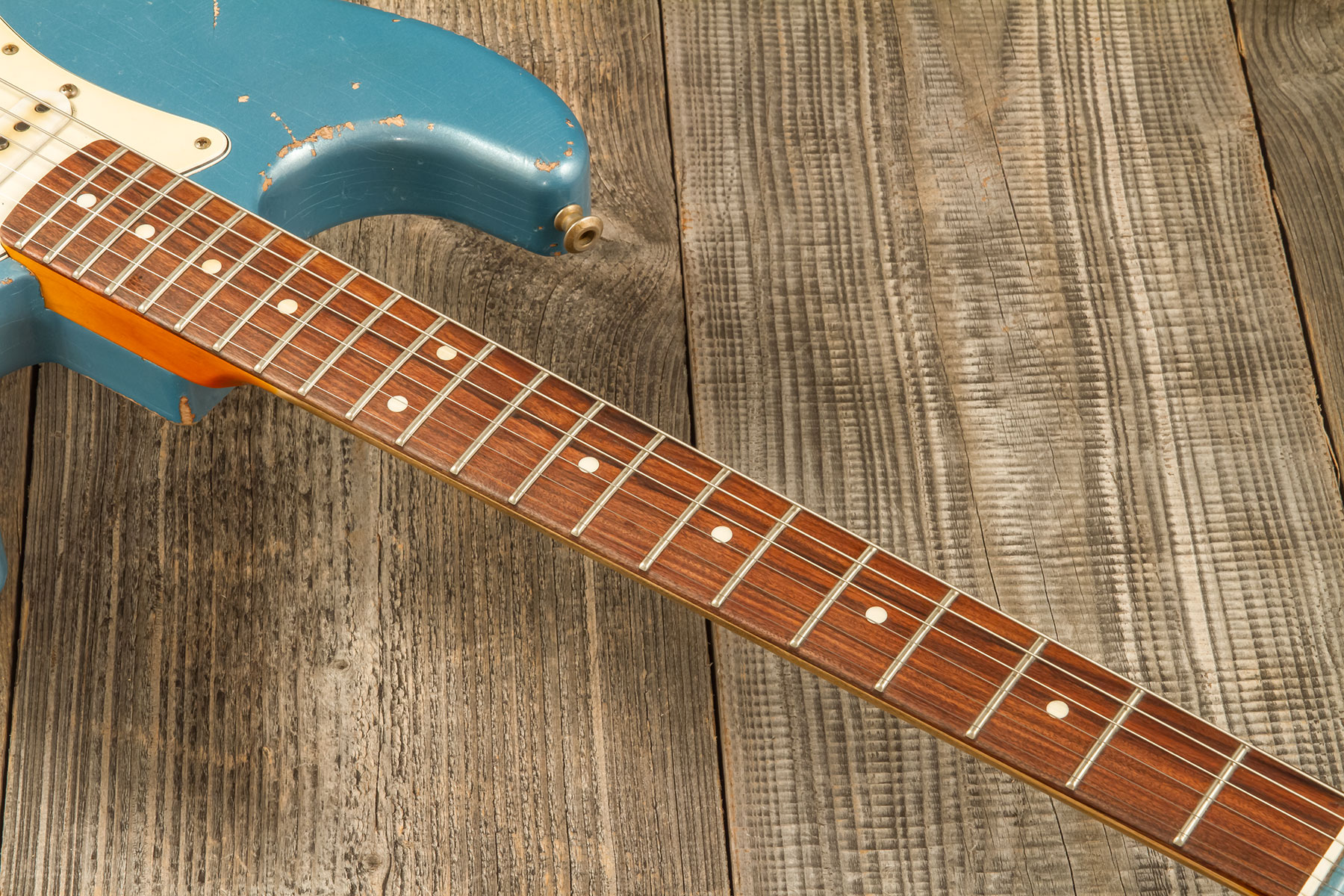 John Cruz Crossville St 3s Trem Rw #jc00870522 - Battle Axe Gulfstream Blue Metallic - E-Gitarre in Str-Form - Variation 5