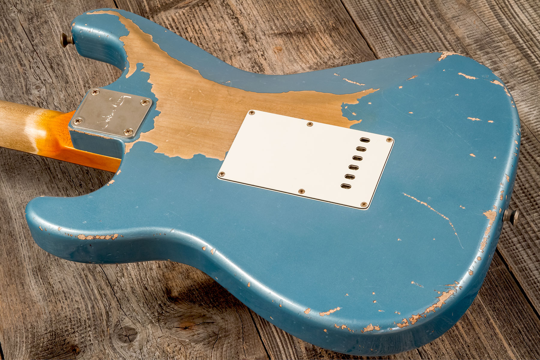 John Cruz Crossville St 3s Trem Rw #jc00870522 - Battle Axe Gulfstream Blue Metallic - E-Gitarre in Str-Form - Variation 6