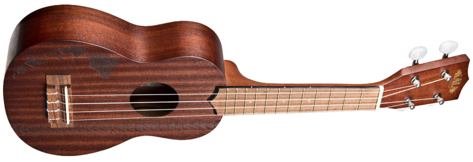 Kala Ka-15s-h2 Satin Mahogany Soprano Tout Acajou Wal +housse - Hawaiian Islands & Tattoo - Ukulele - Variation 2