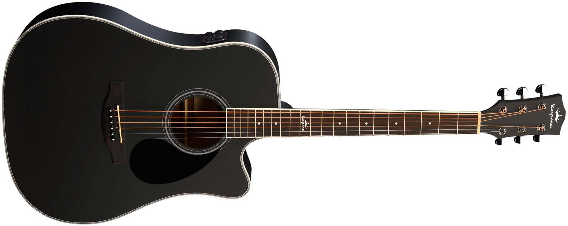Kepma Edce-k10 Plytone Dreadnought Epicea Acajou Rw - Black Matte - Folk-Gitarre - Main picture