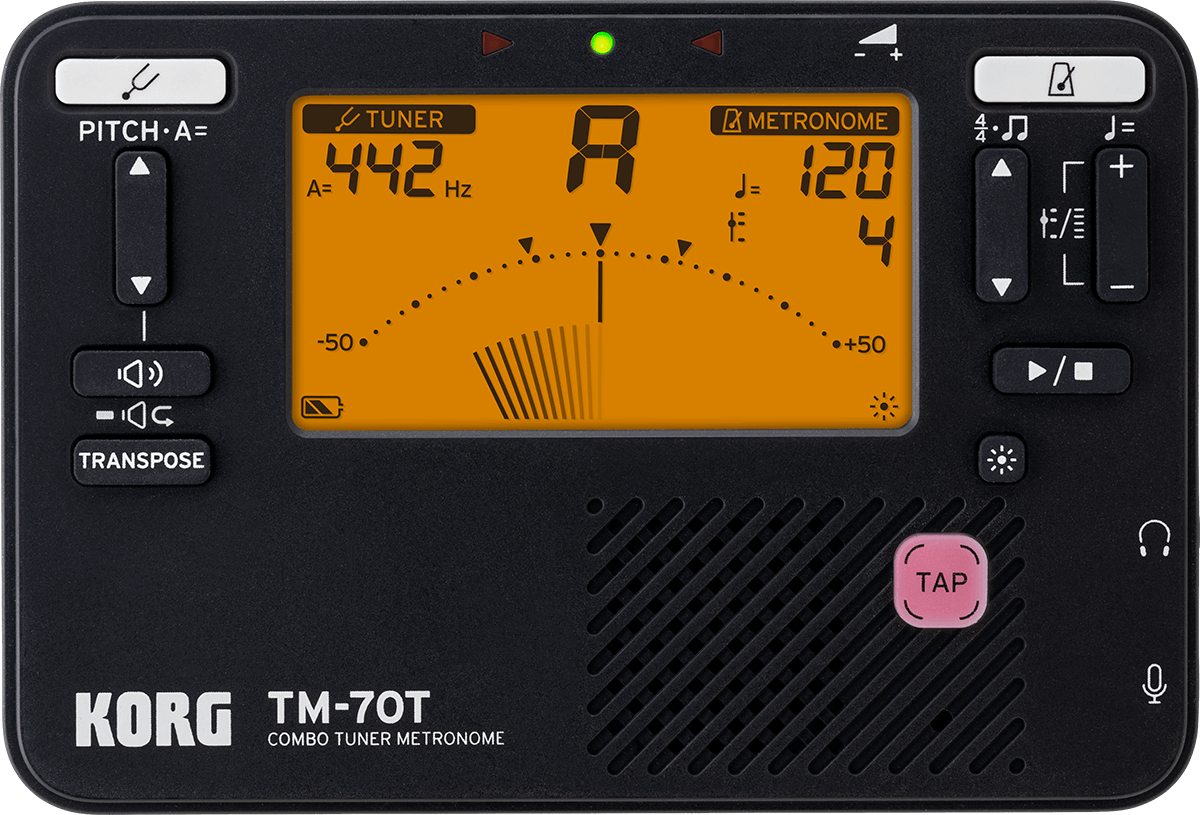 Korg Tm70t-bk + Micro Pince Cm400 Accordeur/metronome - Stimmgerät für Gitarre - Main picture