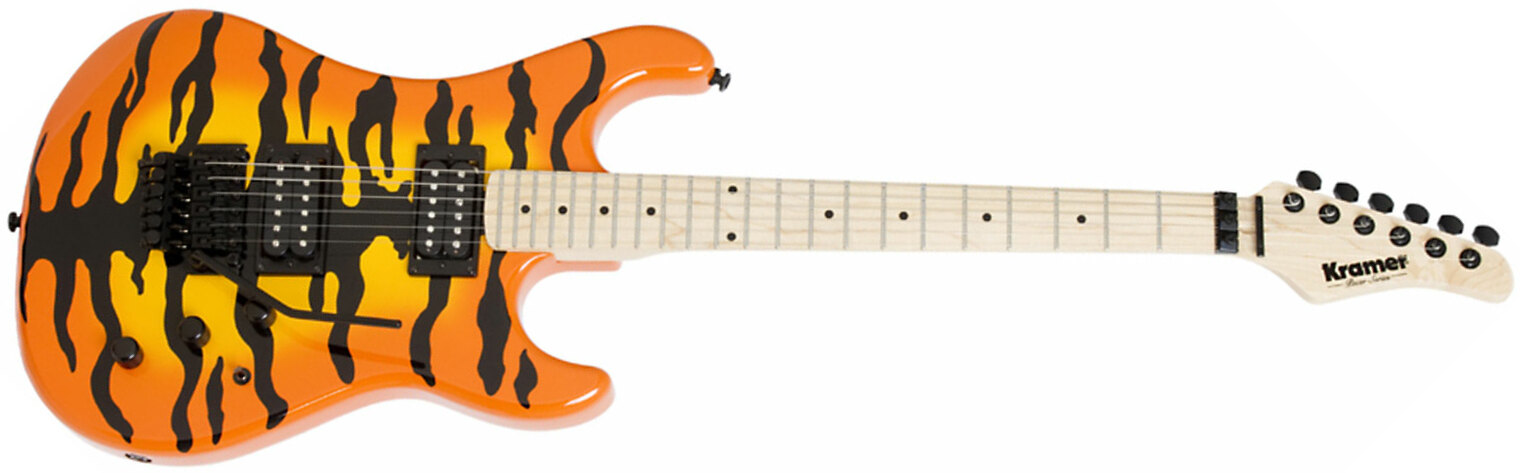 Kramer Pacer Vintage 2h Seymour Duncan  Fr Mn - Orange Burst Tiger - E-Gitarre in Str-Form - Main picture