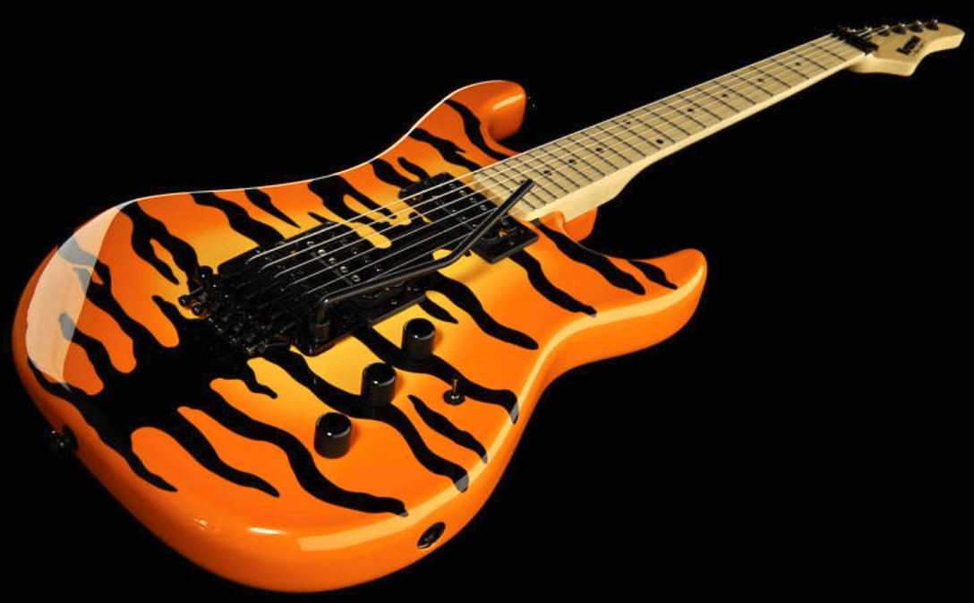 Kramer Pacer Vintage 2h Seymour Duncan  Fr Mn - Orange Burst Tiger - E-Gitarre in Str-Form - Variation 1