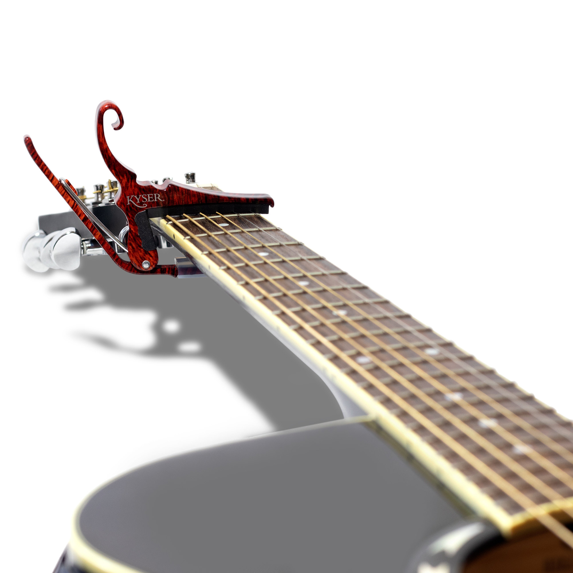 Kyser Capodastre Guitare Acoustique Quick-change Kg6 DÉco Bois - Couleur Bois De Rose - Kapodaster - Variation 2