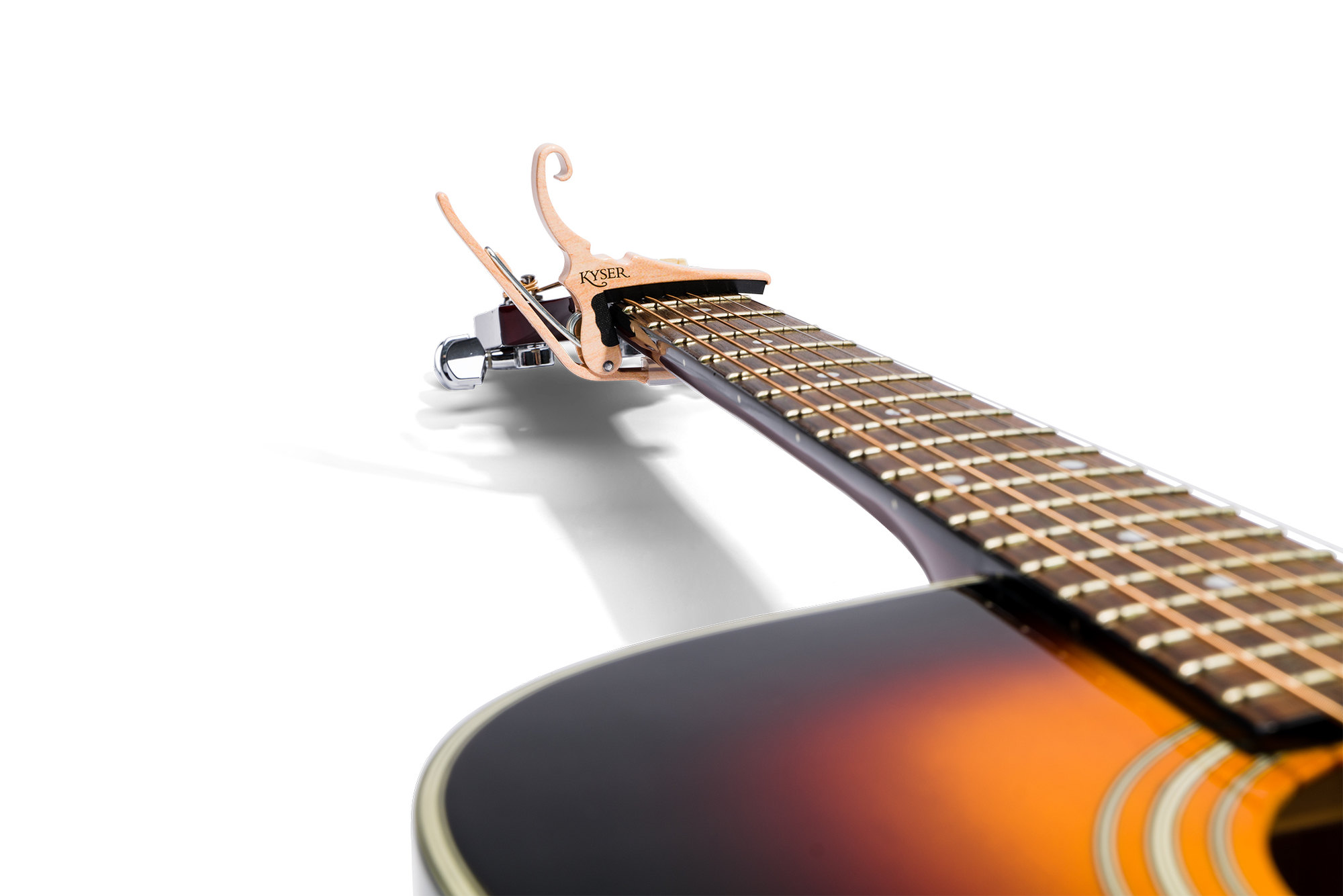 Kyser Capodastre Guitare Acoustique Quick-change Kg6 DÉco Bois - Couleur Erable - Kapodaster - Variation 2