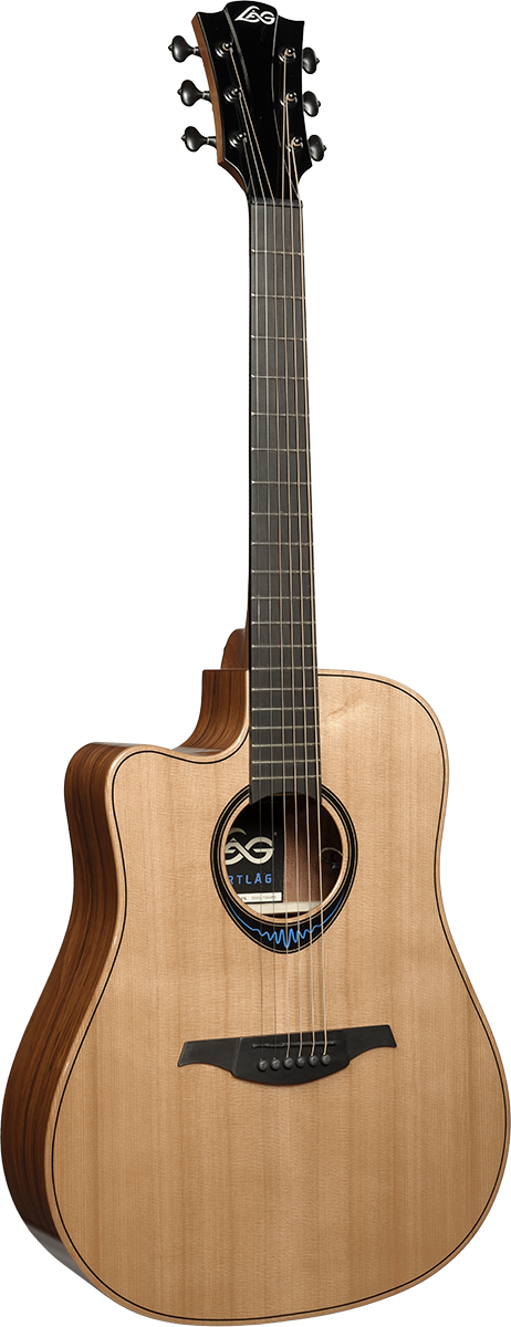 Lag Bluewave 2 Dreadnought Gaucher Cutawaysmart Guitar - Naturel - Elektroakustische Gitarre - Variation 1