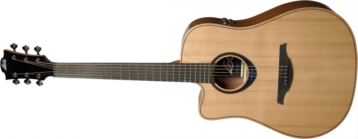 Lag Bluewave 2 Dreadnought Gaucher Cutawaysmart Guitar - Naturel - Elektroakustische Gitarre - Main picture