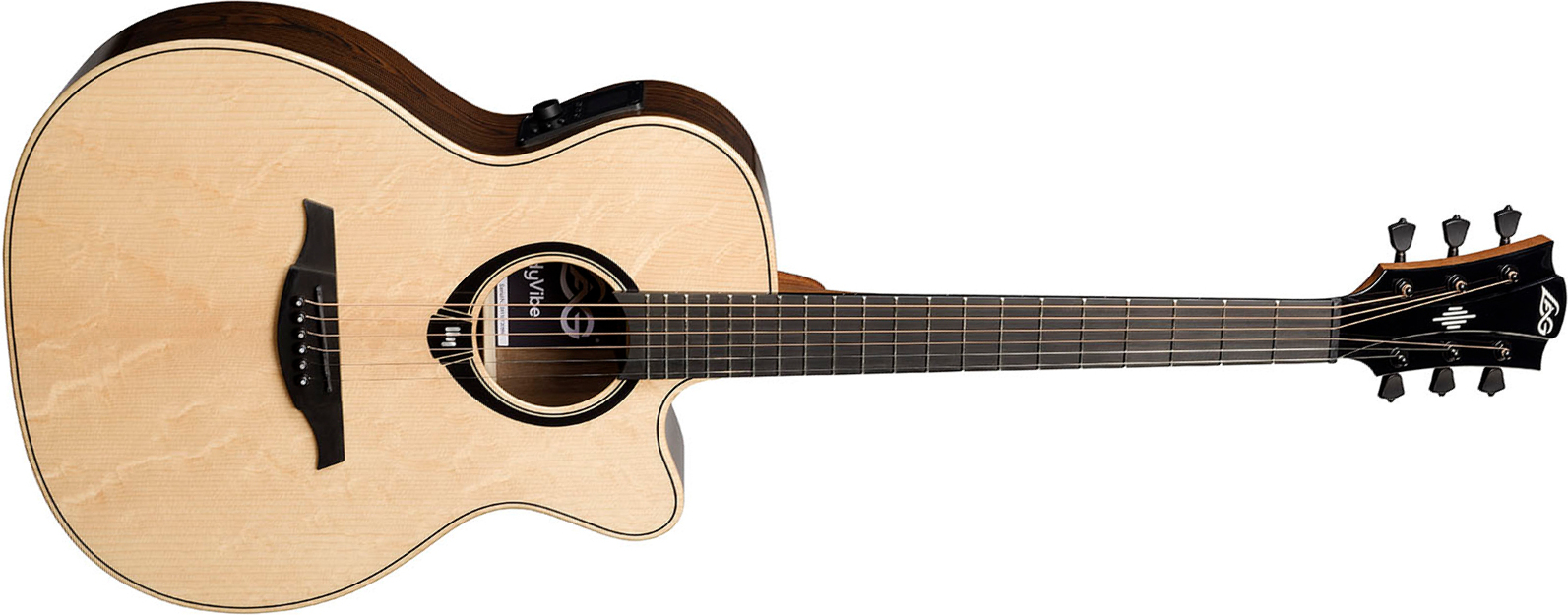 Lag Hv30ace Hyvibe H2 Auditorium Cw Epicea Bokote Bkbr - Natural - Folk-Gitarre - Main picture