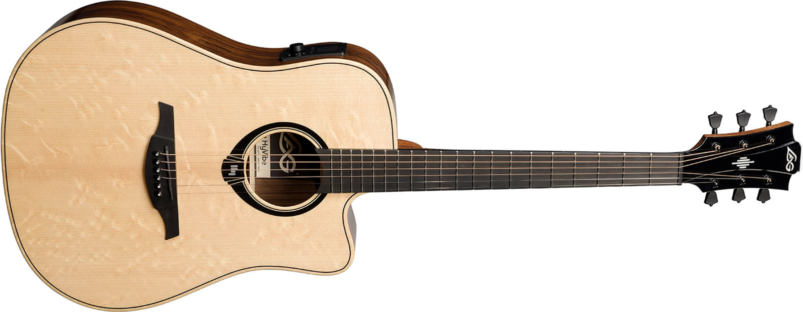 Lag Hv30dce Hyvibe H2 Dreadnought Epicea Bokote Bkbr - Natural - Folk-Gitarre - Main picture