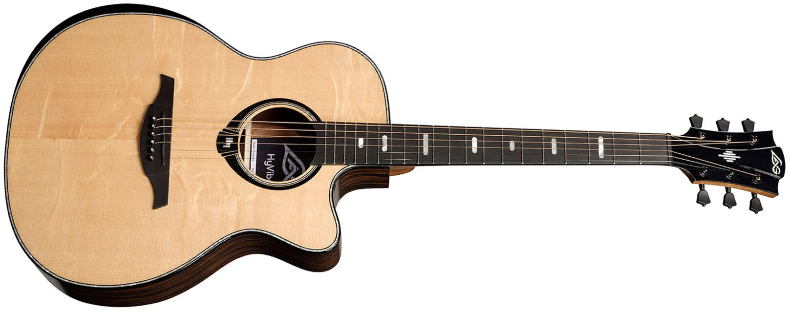Lag Hv50ace Hyvibe H2 Auditoruium Cw Epicea Bokote Bkbr - Natural - Folk-Gitarre - Main picture