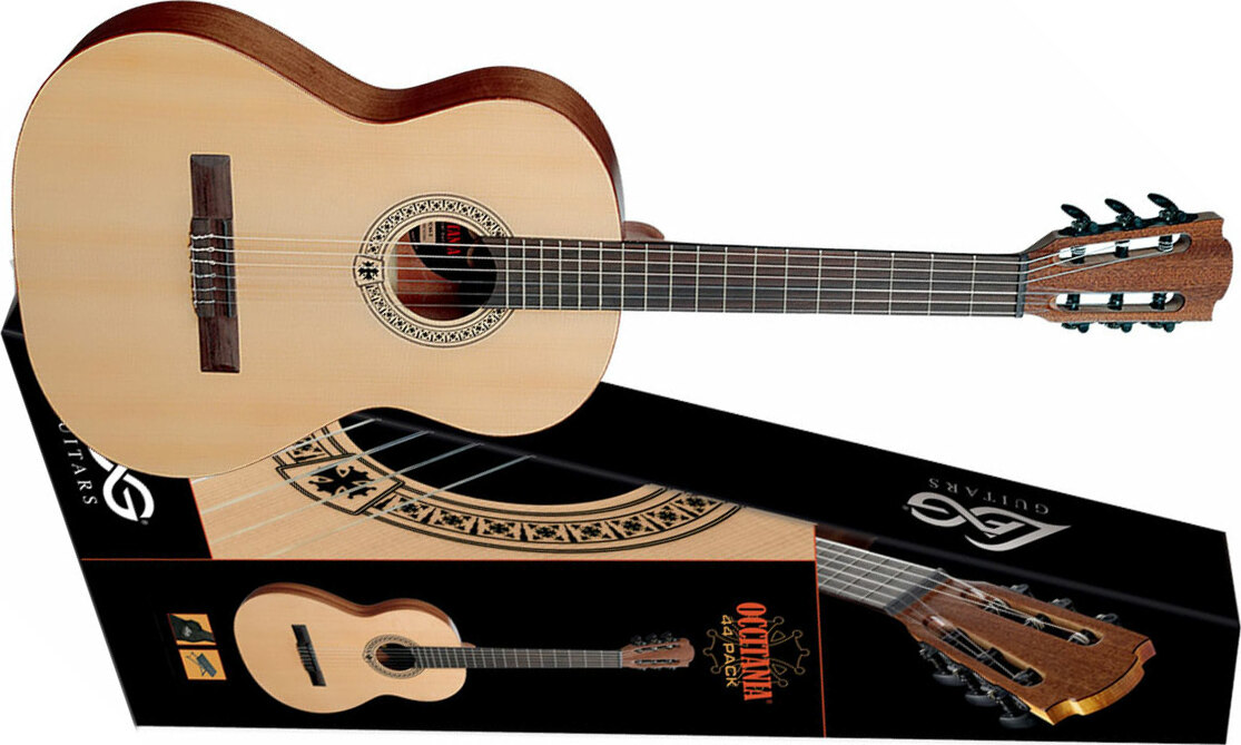 Lag Oc44-3-pack Occitania Junior 3/4 Epicea Sapele Rw - Naturel Satin - Konzertgitarre 3/4 - Main picture
