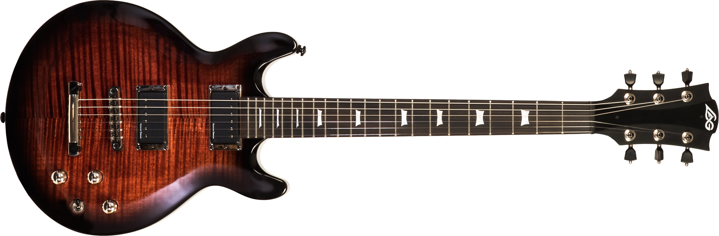 Lag Roxane R500 2h Seymour Duncan Ht Bw - Black Shadow - Double Cut E-Gitarre - Main picture