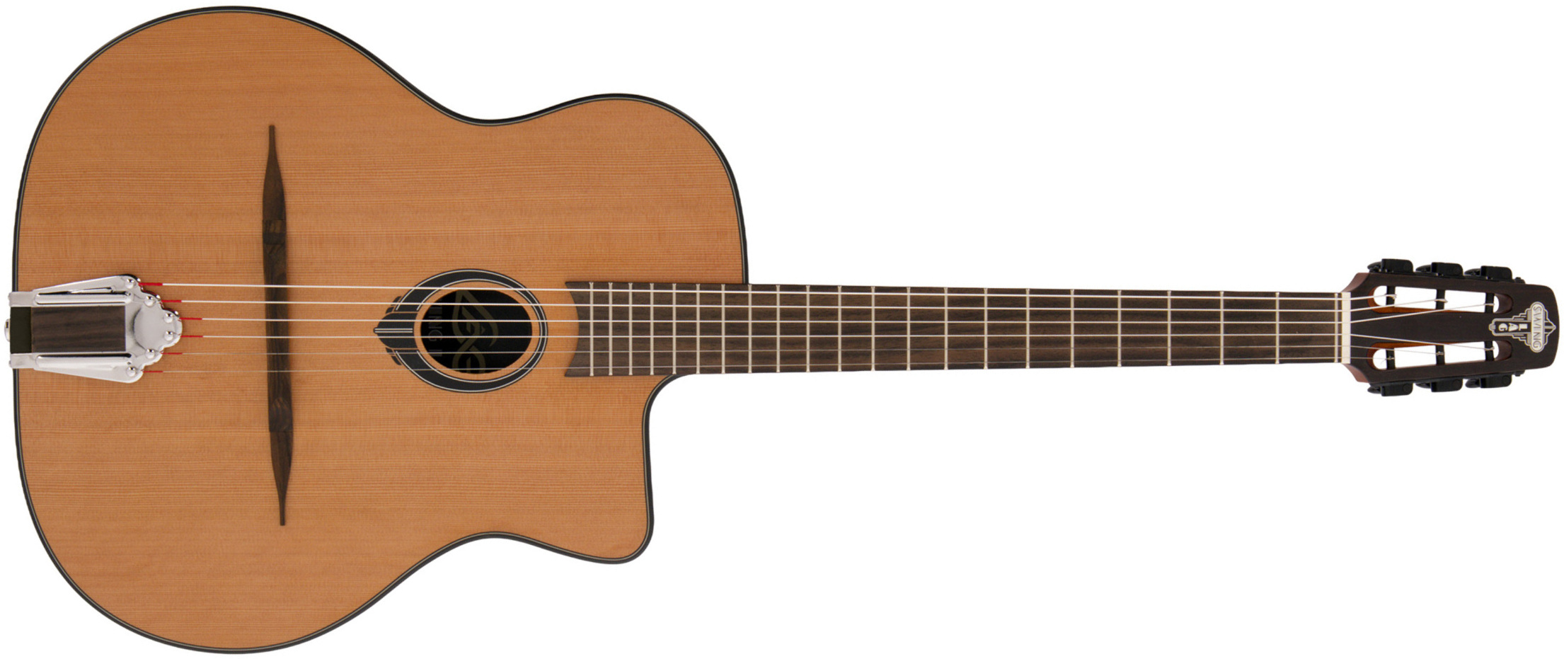 Lag Sl100 Solid Red Cedar + Housse - Natural - Gipsy-Gitarre - Main picture