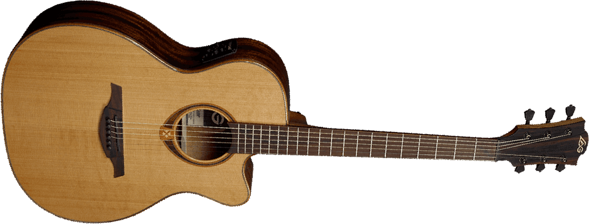 Lag T118asce Tramontane Auditorium Slim Cw Electro Cedre Khaya - Naturel - Elektroakustische Gitarre - Main picture