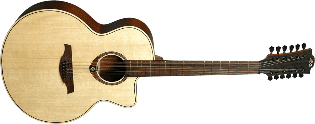 Lag T177j12ce Tramontane Jumbo Cw 12-cordes Epicea Khaya Bro - Naturel - Folk-Gitarre - Main picture
