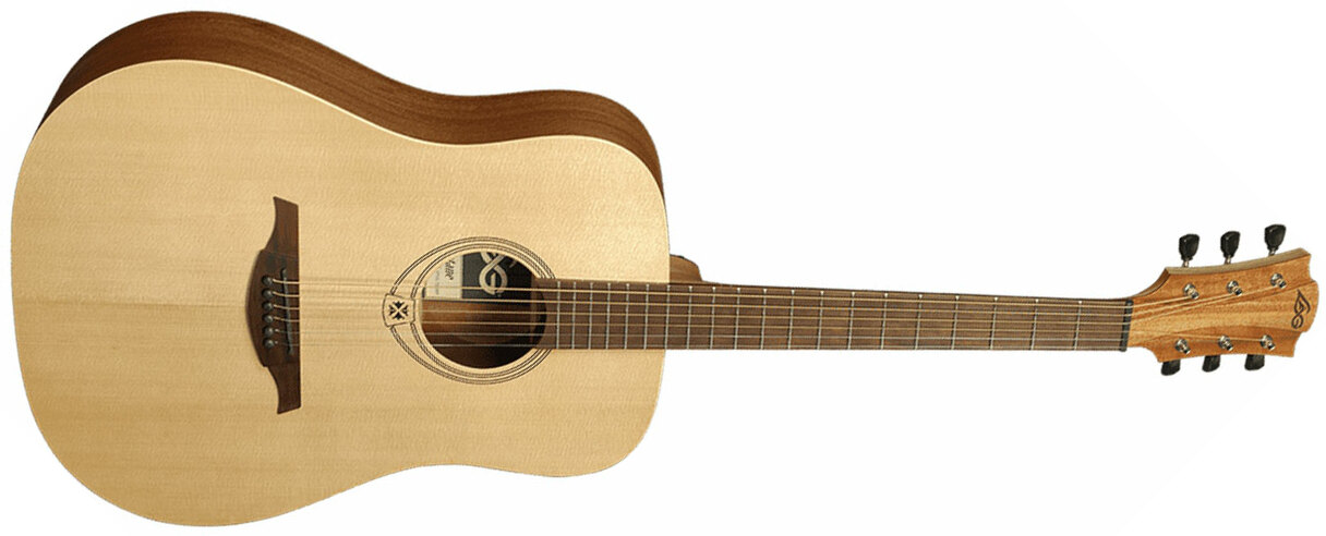 Lag T7d Tramontane Dreadnought Epicea Sapele Bro - Natural - Westerngitarre & electro - Main picture