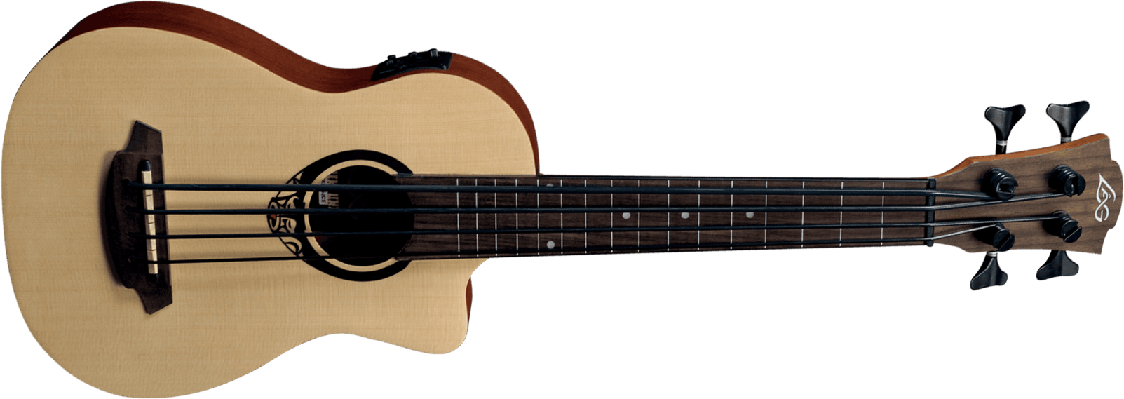 Lag Tkb150fce Mini Bass Fretless Tiki Cw Epicea Acajou +housse - Natural - Akustische Bass - Main picture