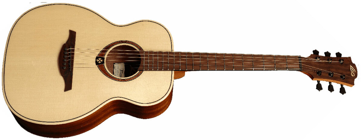 Lag Travel Spe Tramontane Epicea Sapele Bro +housse - Naturel - Elektroakustische Gitarre - Main picture