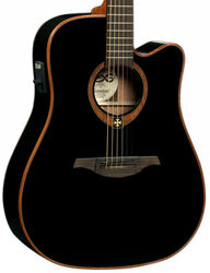 Folk-gitarre Lag Tramontane T100DCE - Black