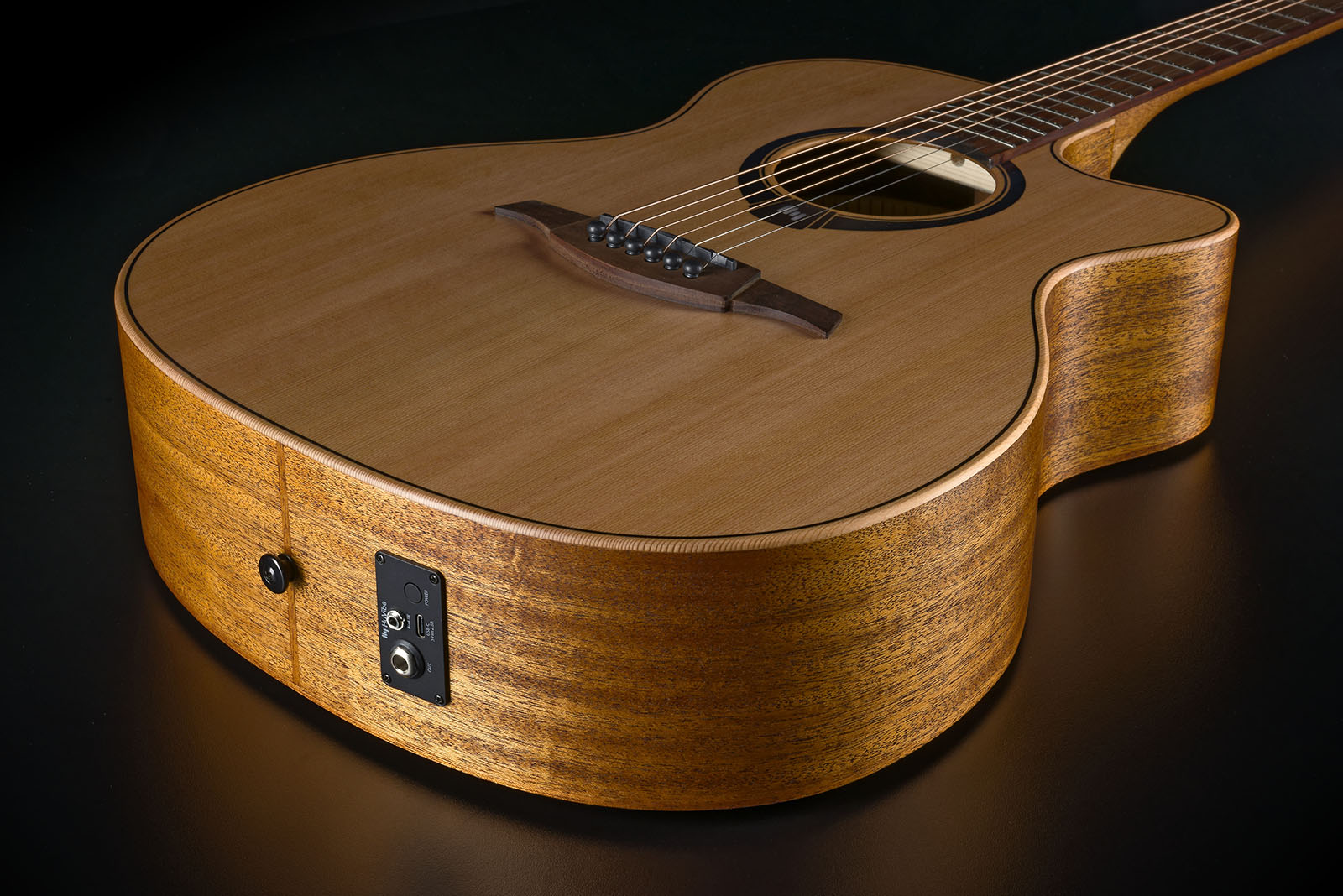 Lag Hv10ace Hyvibe H2 Auditorium Cw Cedre Khaya Bra - Natural - Folk-Gitarre - Variation 2