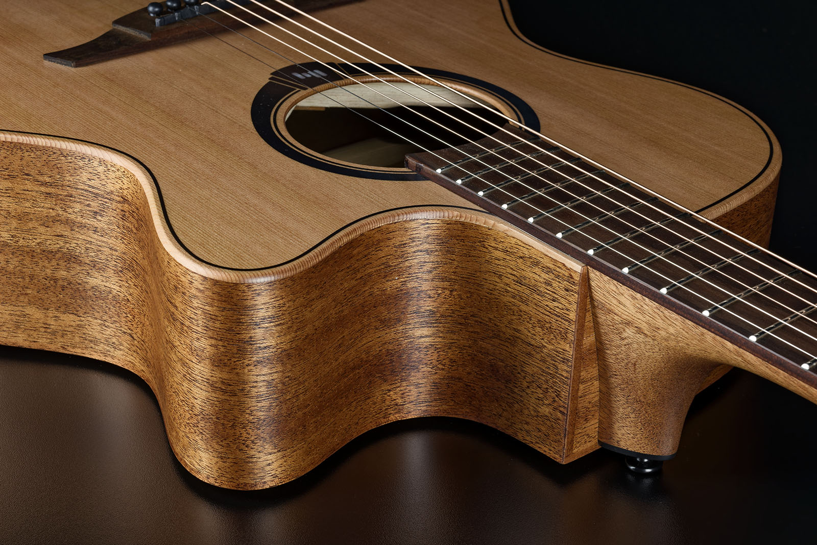 Lag Hv10ace Hyvibe H2 Auditorium Cw Cedre Khaya Bra - Natural - Folk-Gitarre - Variation 3