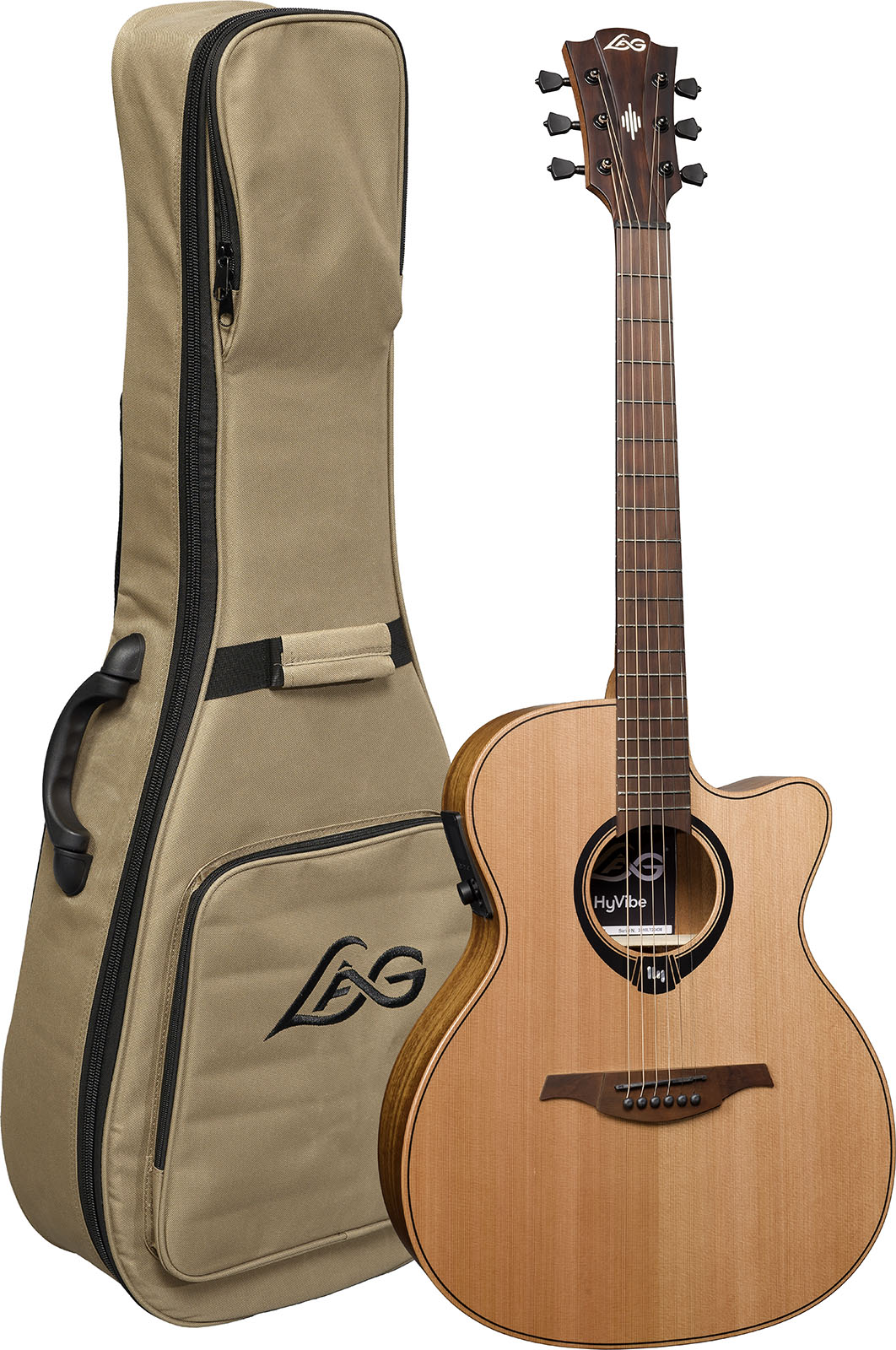 Lag Hv10ace Hyvibe H2 Auditorium Cw Cedre Khaya Bra - Natural - Folk-Gitarre - Variation 4