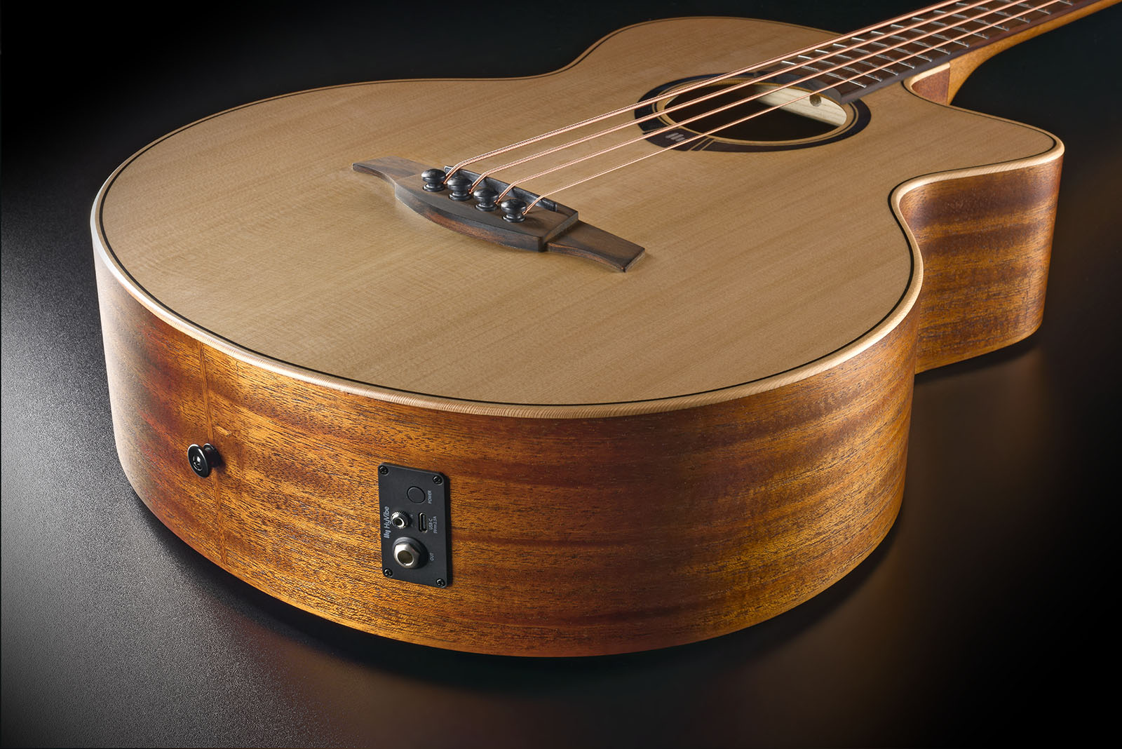 Lag Hv10bce Hyvibe H2 Bass Cw Shsc Cedre Khaya Bra - Natural - Akustische Bass - Variation 2