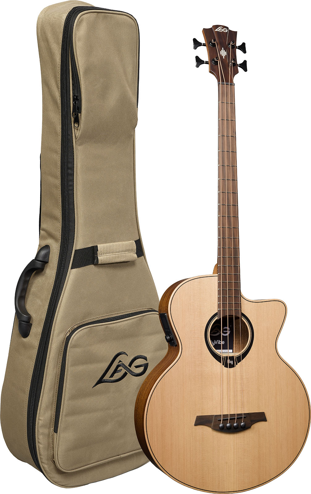 Lag Hv10bce Hyvibe H2 Bass Cw Shsc Cedre Khaya Bra - Natural - Akustische Bass - Variation 6