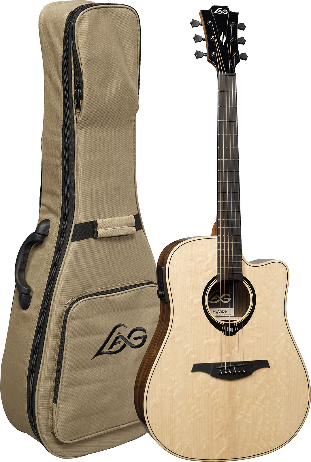 Lag Hv30dce Hyvibe H2 Dreadnought Epicea Bokote Bkbr - Natural - Folk-Gitarre - Variation 5