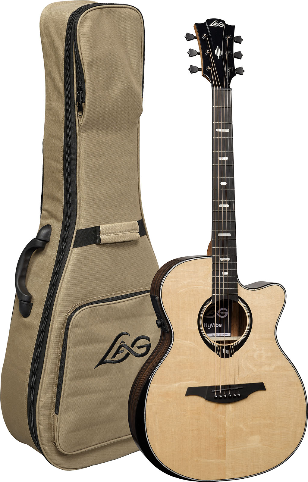 Lag Hv50ace Hyvibe H2 Auditoruium Cw Epicea Bokote Bkbr - Natural - Folk-Gitarre - Variation 9