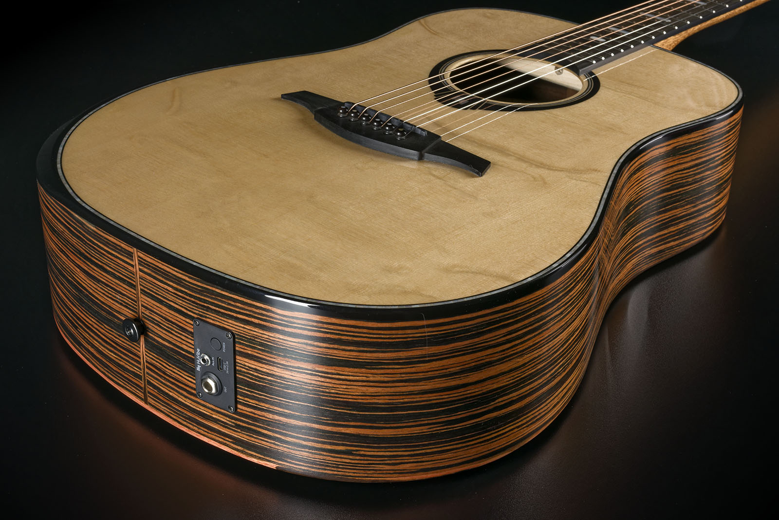 Lag Hv50de Hyvibe H2 Dreadnought Epicea Bokote Bkbr - Natural - Folk-Gitarre - Variation 2