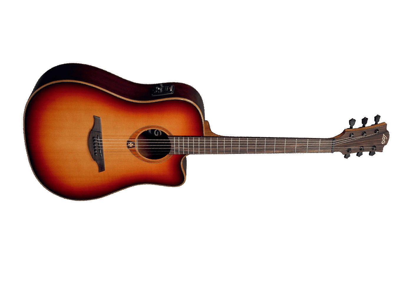 Lag T100dce Tramontane Dreadnought Cw Cedre Sapele - Brown Sunburst - Elektroakustische Gitarre - Variation 1