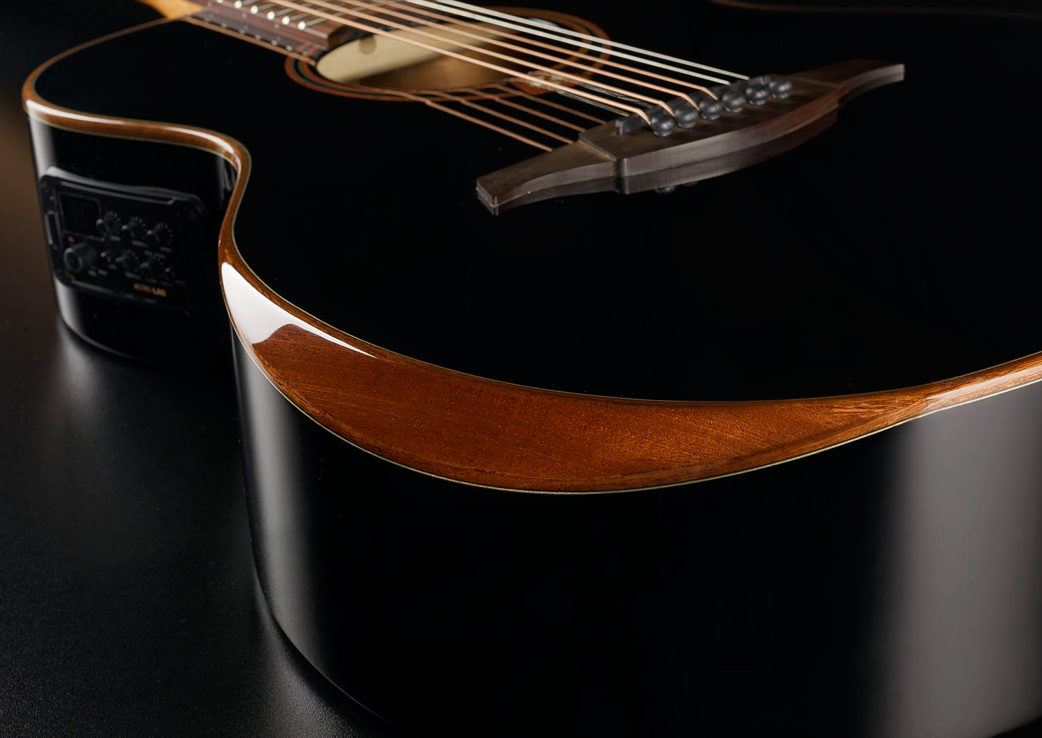 Lag T118abce Bevel Tramontane Auditorium Cedre Khaya Bro - Black - Elektroakustische Gitarre - Variation 3